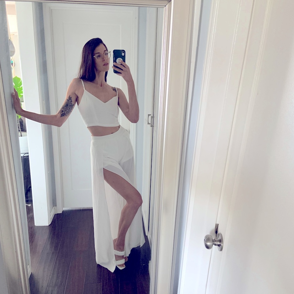 Lulus Out Tonight White Two-Piece Jumpsuit